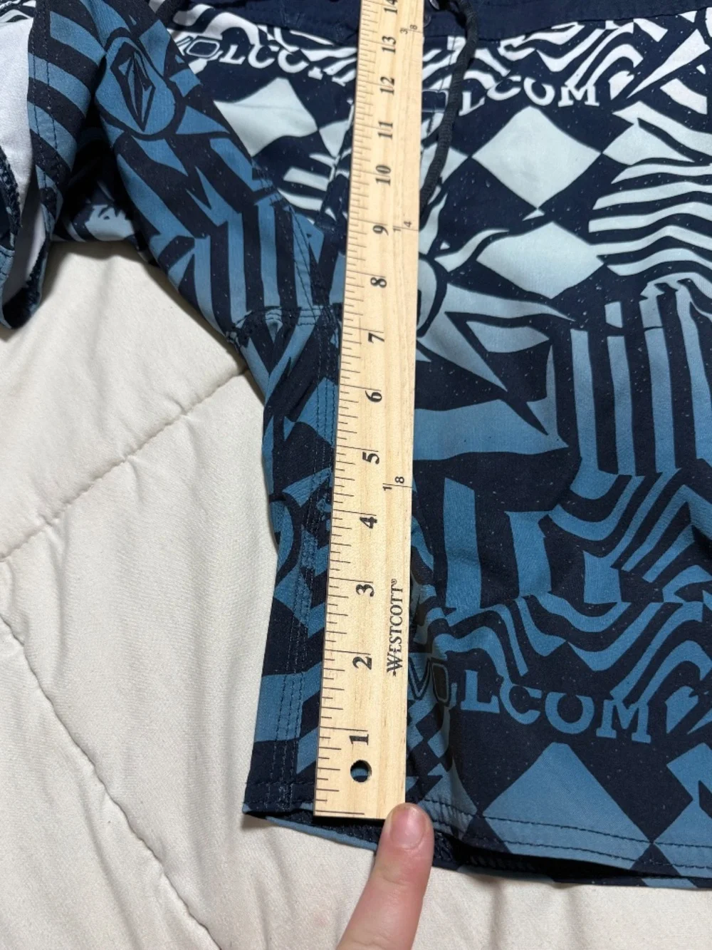 Volcom 28 Swim Trunks Blue with Pocket and Logo